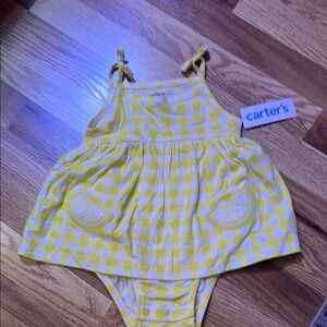 Carter's Yellow Checkered Baby Romper